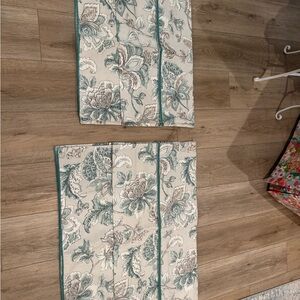 Envogue Faux 4 Roman Lined Shade Valance Blue,white Floral Pattern